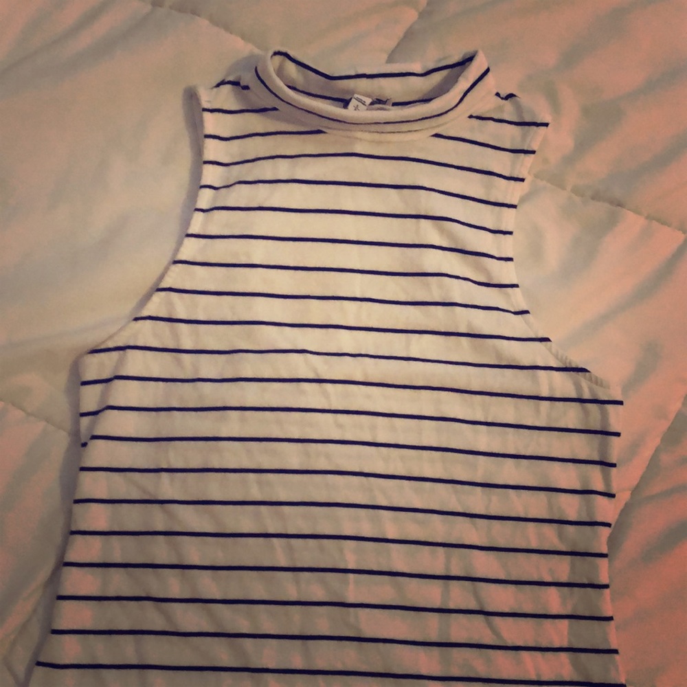 Black and white striped top